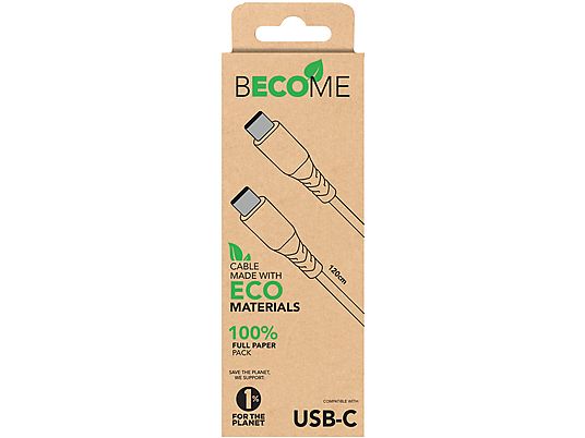 CELLULAR LINE Become Eco - Câble USB-C (Beige)