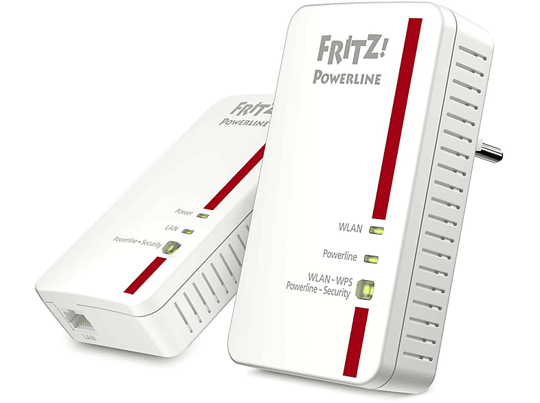 Adaptador PLC - AVM FRITZ!Powerline 1240E Set, 2 unidades, MIMO 2x2, 1200mbps, Mesh, Gigabit Ethernet, Blanco