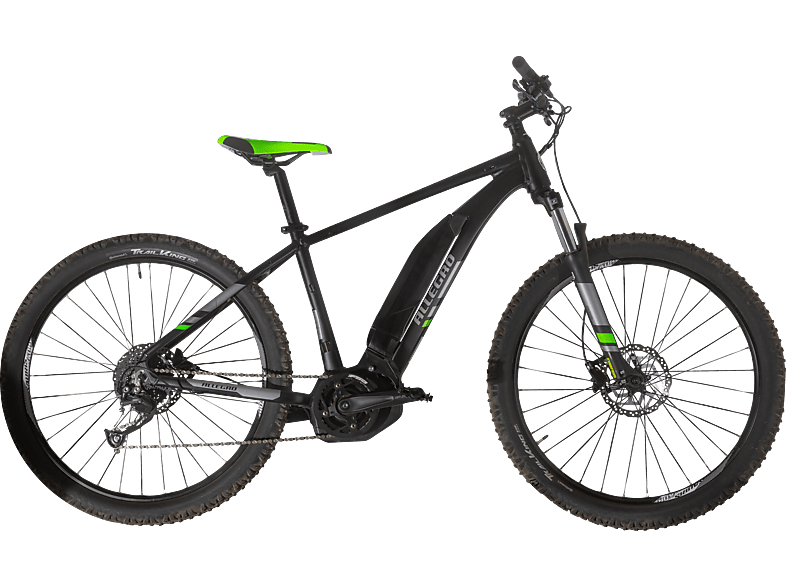 ALLEGRO Young 400 Mountainbike (Laufradgröße: 27,5 Zoll, Rahmenhöhe: 46 cm, Herren-Rad, 400 Wh, Schwarz/Grau/Neongrün)