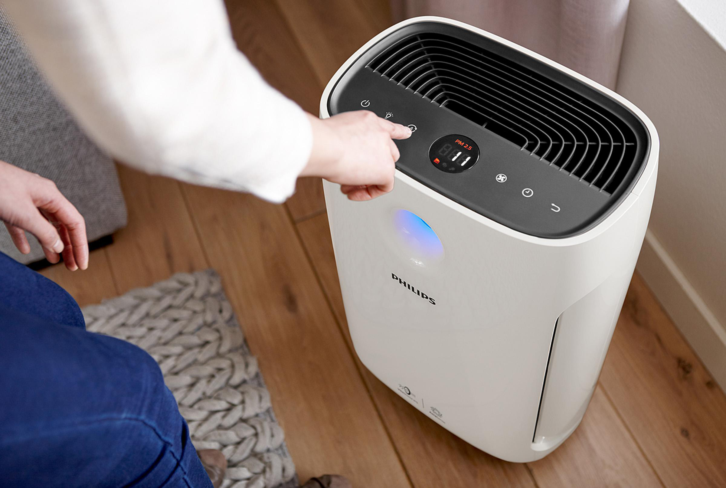 PHILIPS AC2889/10 Serie 2000i, CADR 333 m³/h, sanfter Schlafmodus Luftreiniger Weiß/Schwarz (56 Watt, Raumgröße: 79 m², HEPA- und Aktivkohlefilter, Vorfilter)