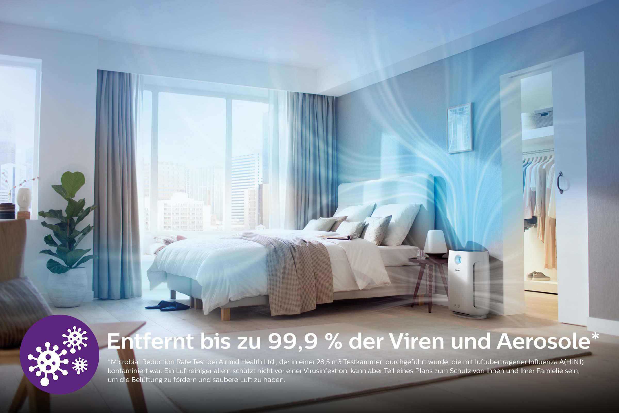 PHILIPS AC2889/10 Serie 2000i, CADR 333 m³/h, sanfter Schlafmodus Luftreiniger Weiß/Schwarz (56 Watt, Raumgröße: 79 m², HEPA- und Aktivkohlefilter, Vorfilter)
