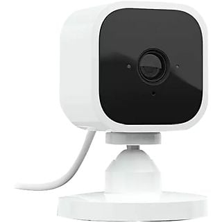Cámara de seguridad - Amazon Blink Mini, 1080p, Detección de movimiento, Visión nocturna,Talkback,Alexa,Blanco