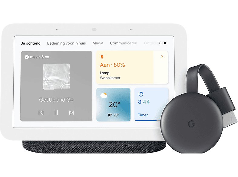 Google Nest Nest Hub (2e Generatie) + Chromecast Video (v3)