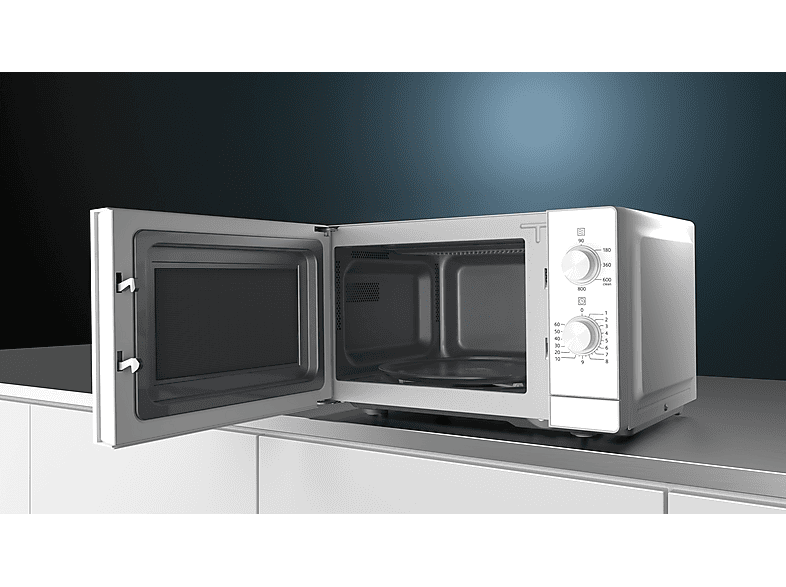 Siemens FF020LMW0 Freistehende Mikrowelle, 44 x 26 cm, Weiß Mikrowelle (800 Watt, Freistehend, 20 l, Weiß) — Foto 5 von 5