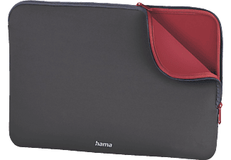 HAMA Notebook-Sleeve Neoprene, bis 34 cm (13,3"), Grau/Rot