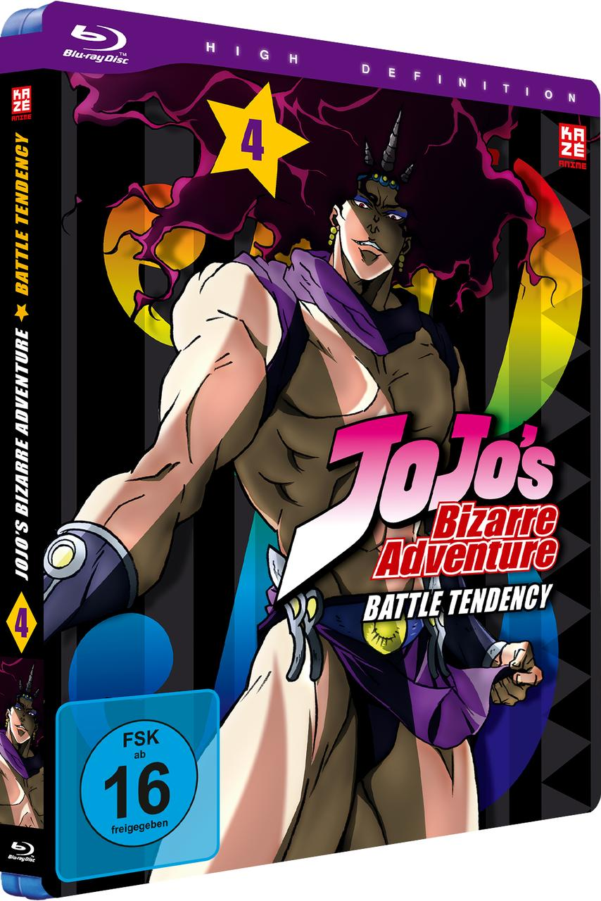 Blu-ray-Disc-Cover für JoJo's Bizarre Adventure: Battle Tendency. Zeichentrickfigur.
