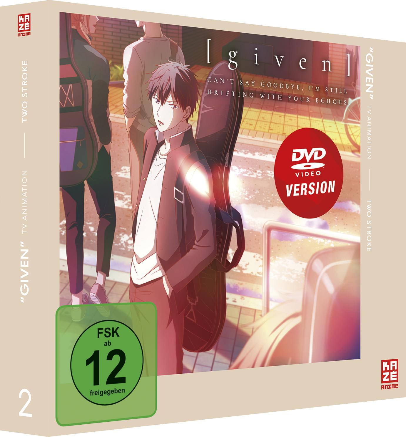 Anime-DVD-Box-Set mit einem Mann, der eine Gitarrentasche hält.