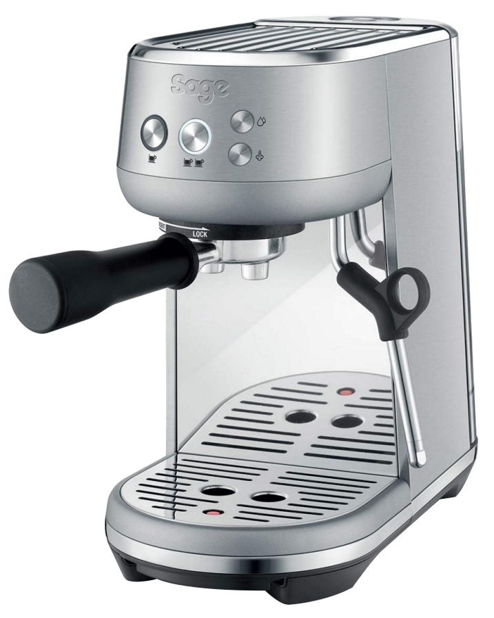 SAGE SES450 Karos presszókávé főző, 15bar, 1560W, inox nemesacél, 54mm-es szűrő, gőzölés, forró víz