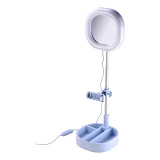 CELLULAR LINE Selfie Ring Mirror - LED-Ringleuchte (Hellblau)