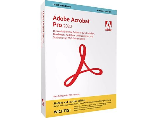 Adobe Acrobat Pro 2020 - Student and Teacher Edition - PC/MAC - Allemand