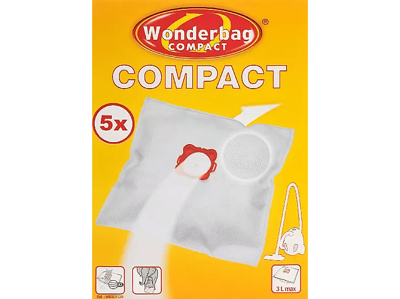 REACONDICIONADO Seminuevo Muy bueno Bolsas de aspirador - Rowenta WB3051 Wonderbag-Mini, 5 unidades, Microfibra
