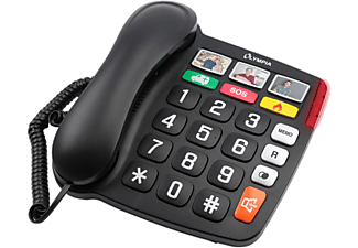 OLYMPIA Outlet 4500 ergonómikus vezetékes telefon, nagy nyomógombok, kihangosítás, 3 fotó és 13 gyorshívó memória, újrahívá