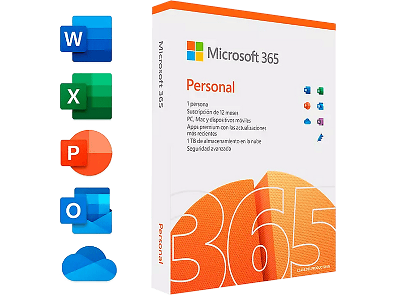 Software | Microsoft Office 365 Personal 1 año (Formato Físico)