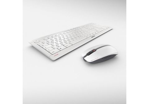 Tastatur-Maus Weiß/Grau | Set Tastatur-Maus Desktop Set, Stream Recharge, kaufen SATURN CHERRY kabellos,