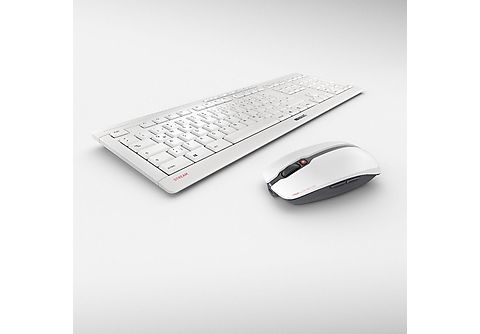 SATURN kaufen kabellos, Set | CHERRY Weiß/Grau Tastatur-Maus Desktop Recharge, Tastatur-Maus Stream Set,