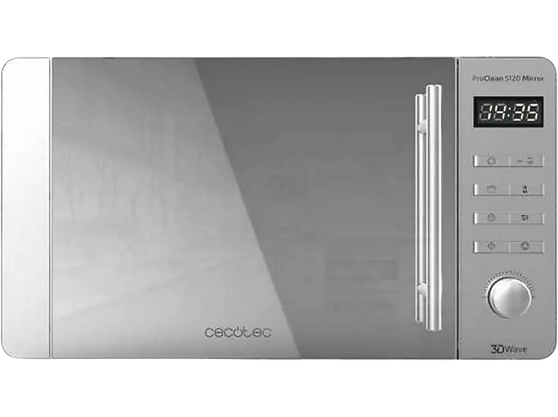 REACONDICIONADO Seminuevo Bueno Microondas con grill - Cecotec ProClean 5120 Mirror, 700W, 5 Niveles de potencia, 8 programas, 20 l, Inox