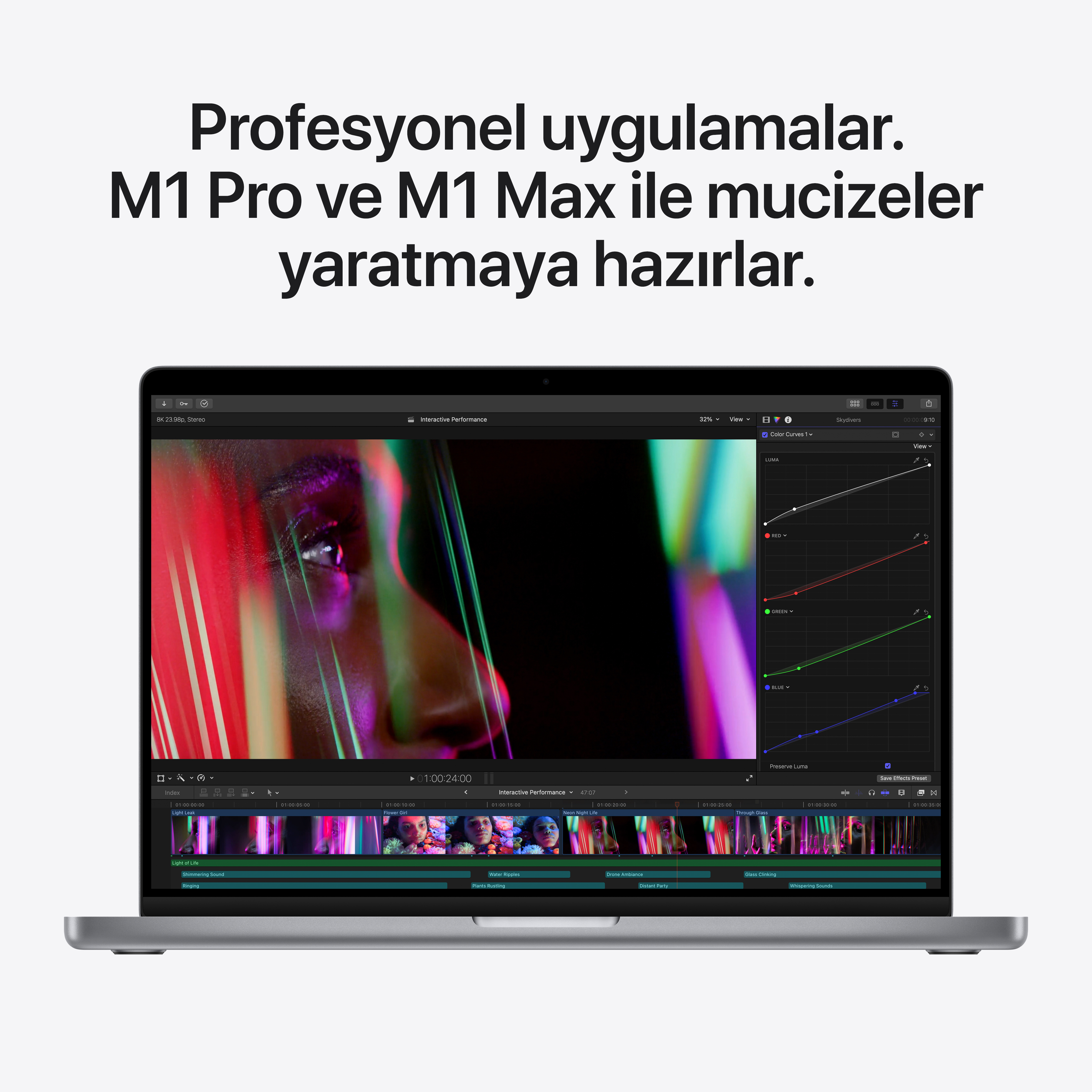 APPLE MacBook Pro M1 Max 32GB-1TB SSD 16.2inç Uzay Grisi MK1A3TU/A