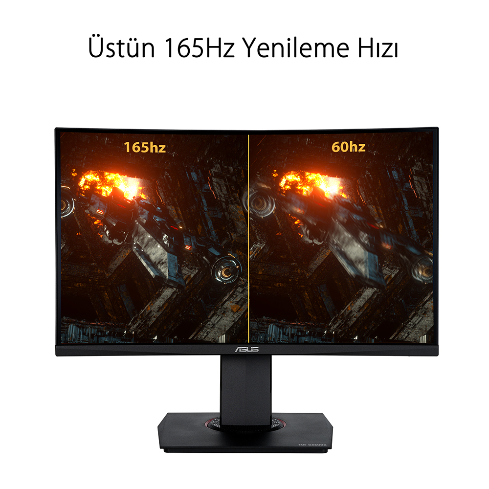 ASUS Tuf Gaming VG24VQR 23.6" 1ms 165HZ VA Kavisli Freesync Curved Monitör Siyah
