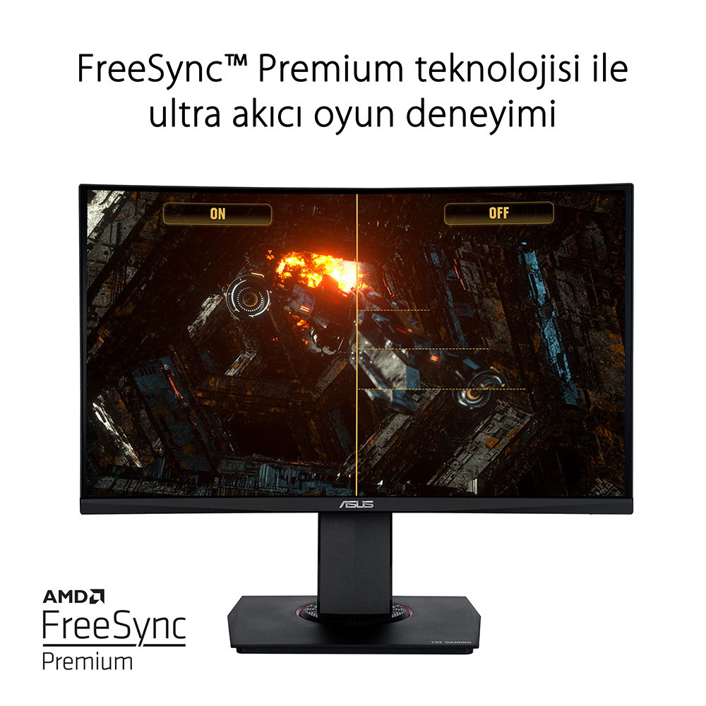 ASUS Tuf Gaming VG24VQR 23.6" 1ms 165HZ VA Kavisli Freesync Curved Monitör Siyah