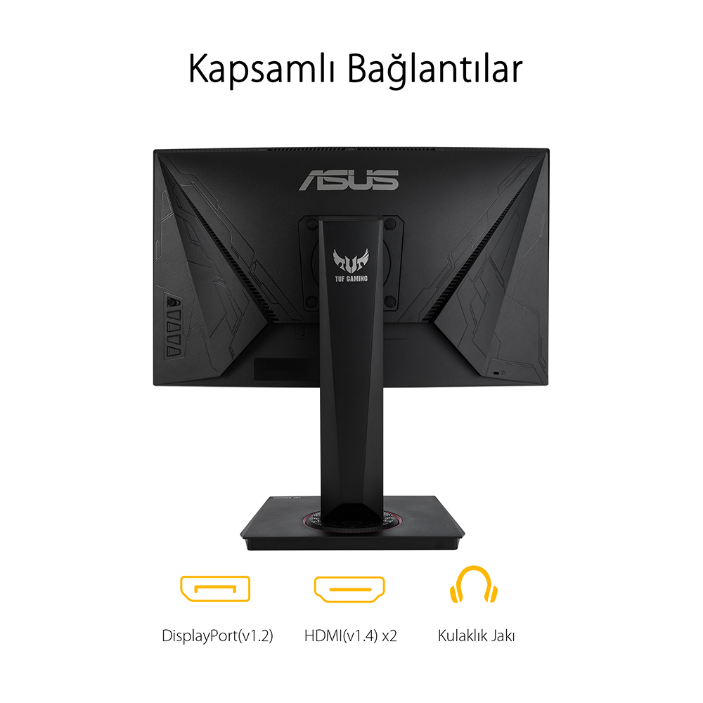 ASUS Tuf Gaming VG24VQR 23.6" 1ms 165HZ VA Kavisli Freesync Curved Monitör Siyah