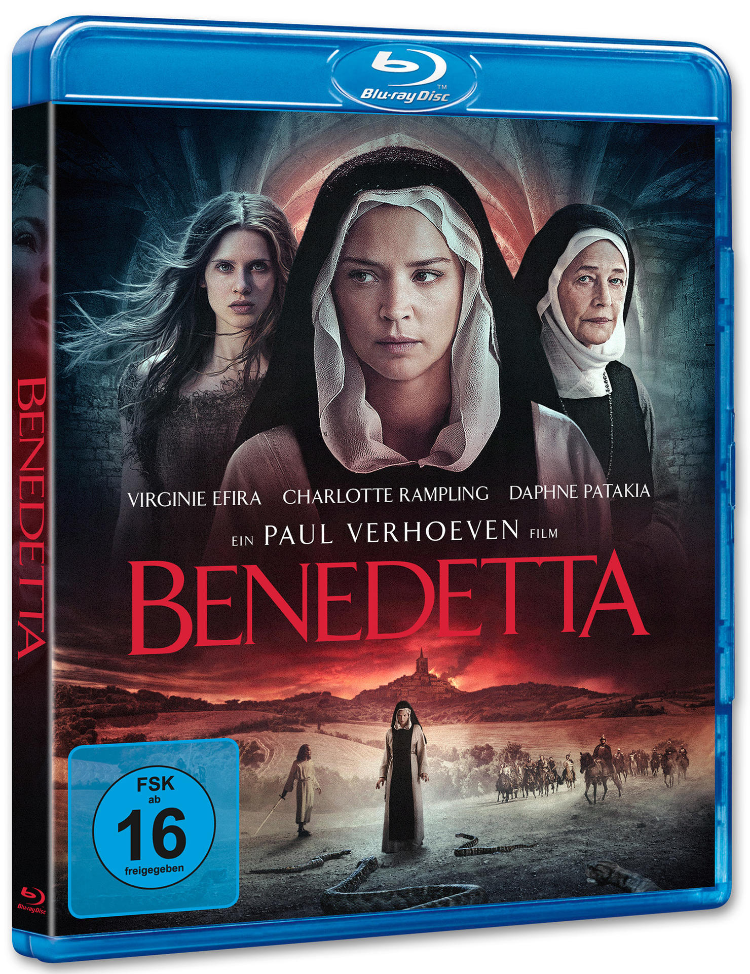 Benedetta DVD-Cover, drei Nonnen vorne und Filmtitel auf dem Cover.