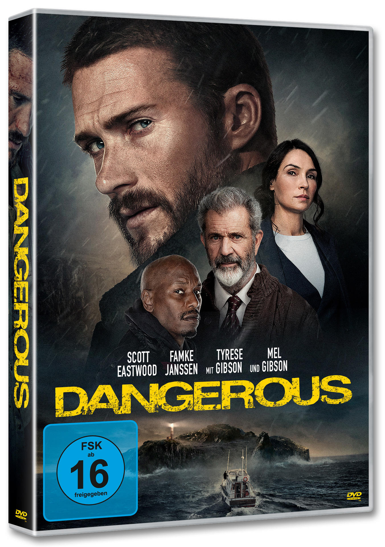 DVD-Cover mit Schauspielern und dem Filmtitel 'Dangerous'.
