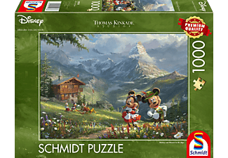 SCHMIDT Thomas Kinkade: Disney - Mickey & Minnie in den Alpen (1000-teilig) - Puzzle (Mehrfarbig)