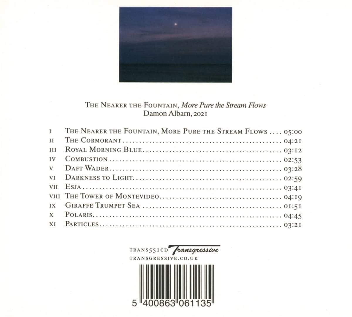 CD-hoes met een donker landschap en tracklisting.