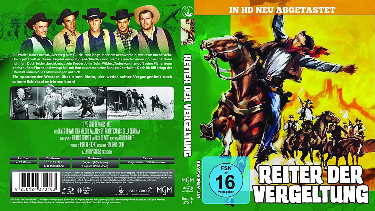 Filmcover eines Westernfilms mit einem Mann auf einem Pferd.