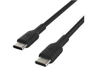 BELKIN Boost Charge Nylonflätad USB-C till USB-C kabel, 1 meter - Svart