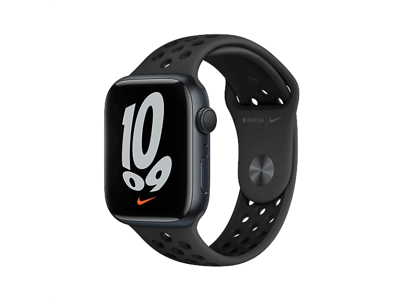 APPLE Watch Series 7 GPS Nike - Aluminium kast Midnight 45mm, Sportbandje Nike Antraciet