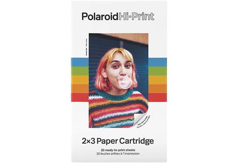 Papel fotográfico  Polaroid HiPrint, 20 hojas, Brillo mate, Resistente al  agua, Blanco