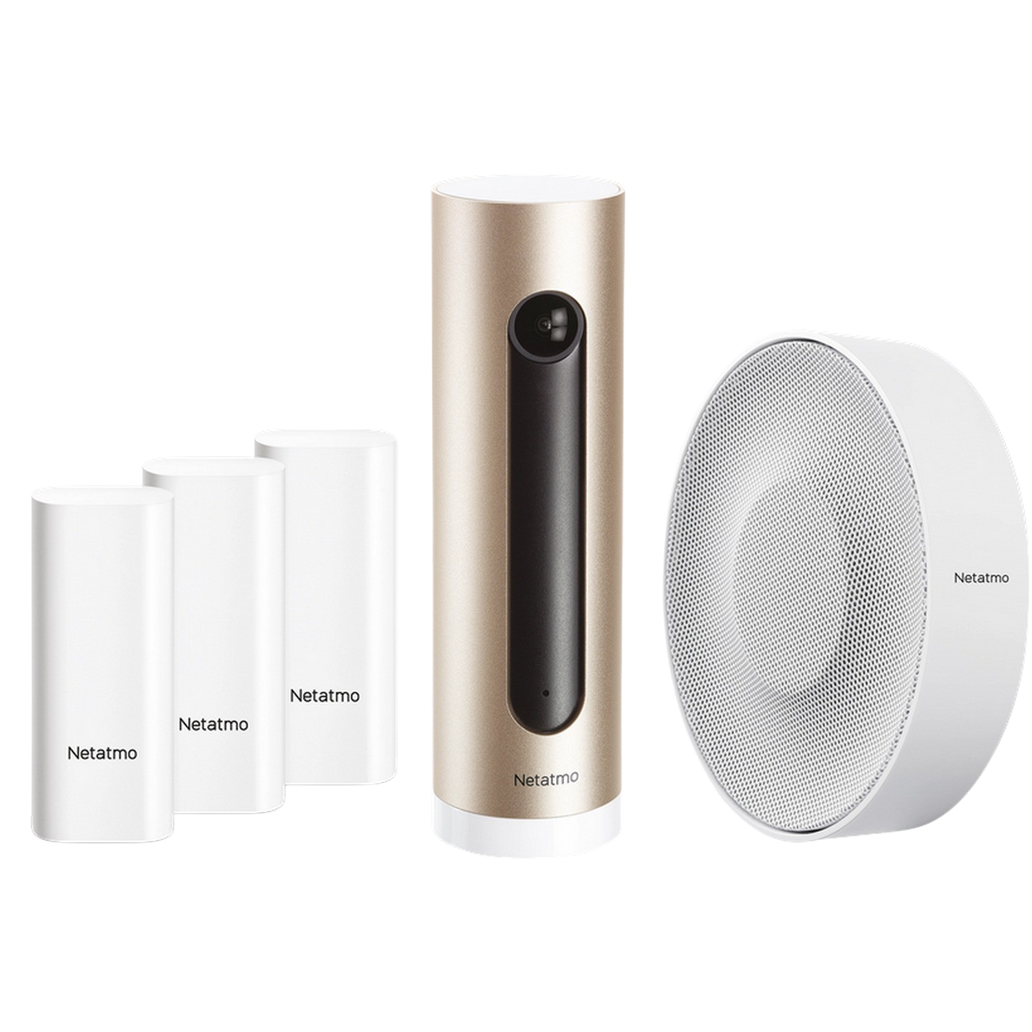 Kit De Seguridad netatmo nbuaspro 120º full hd 110 db blanco y oro sistema alarma con inteligente interior sirena sensores