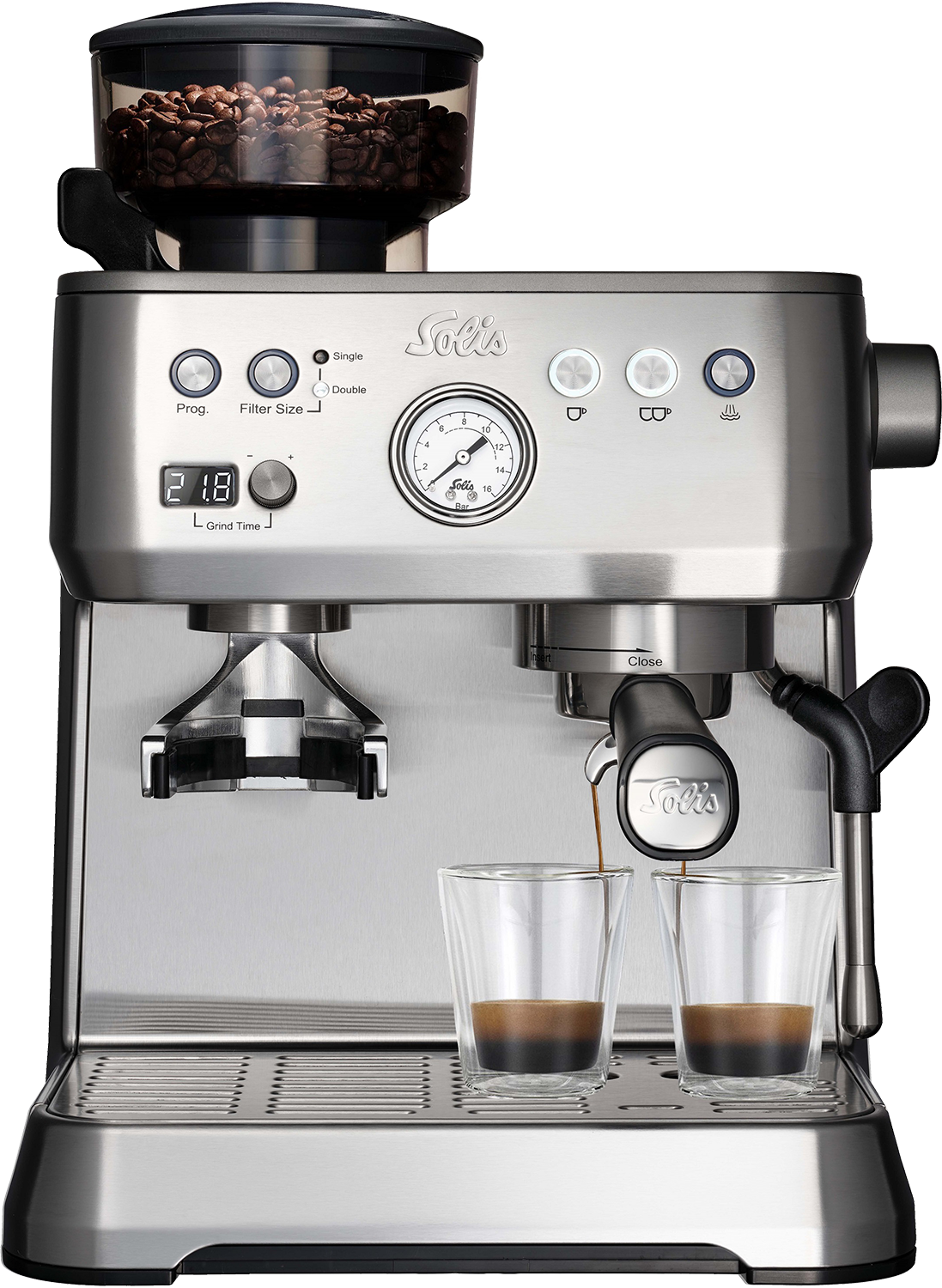 Solis Grind & Infuse Perfetta 1019 Espressomachine Pistonmachine Koffie Rvs