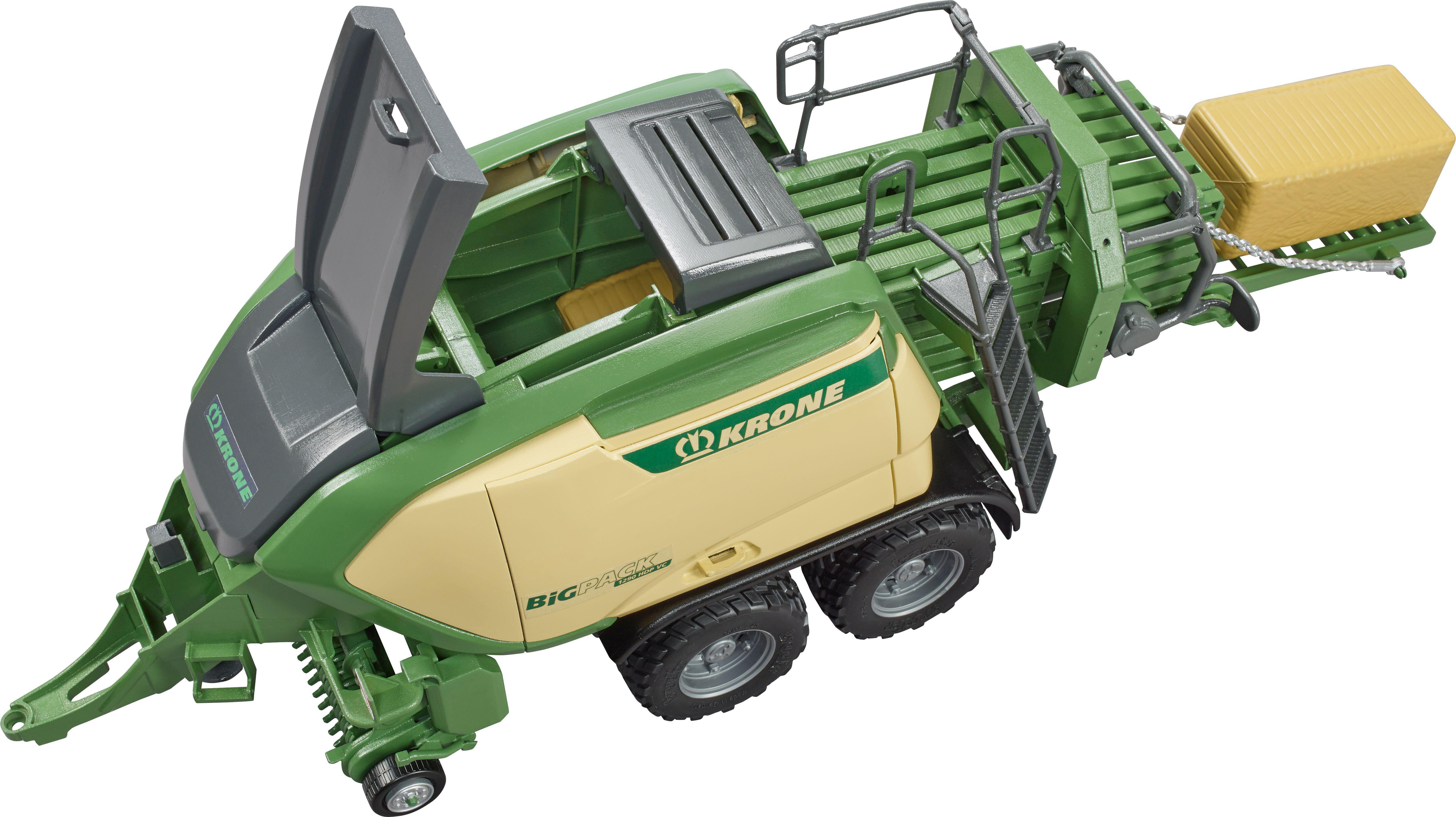 mit Krone 2 Spielzeugauto, BRUDER HDP Big VC Pack Grün 1290 Quaderballen