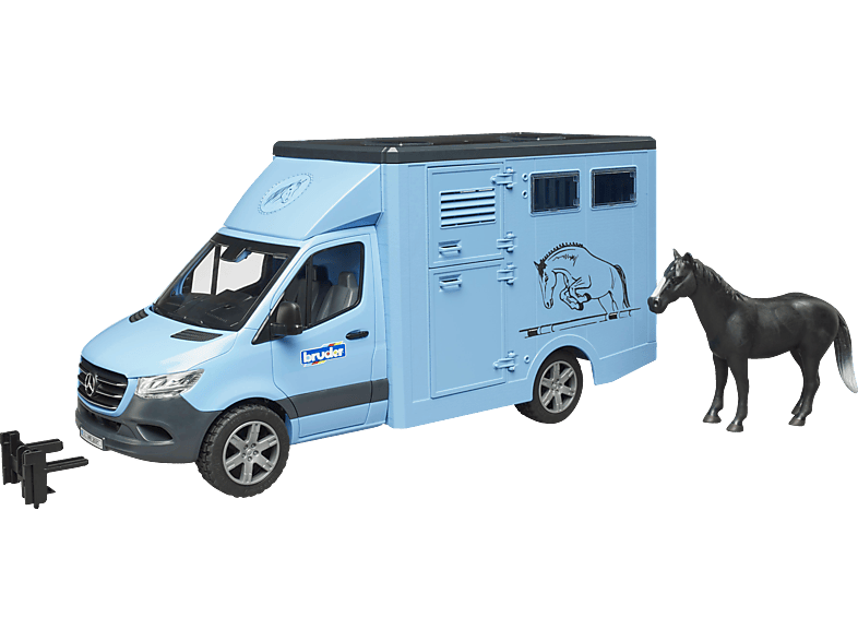 BRUDER MB Sprinter Tiertransporter mit 1 Pferd Spielzeugauto
