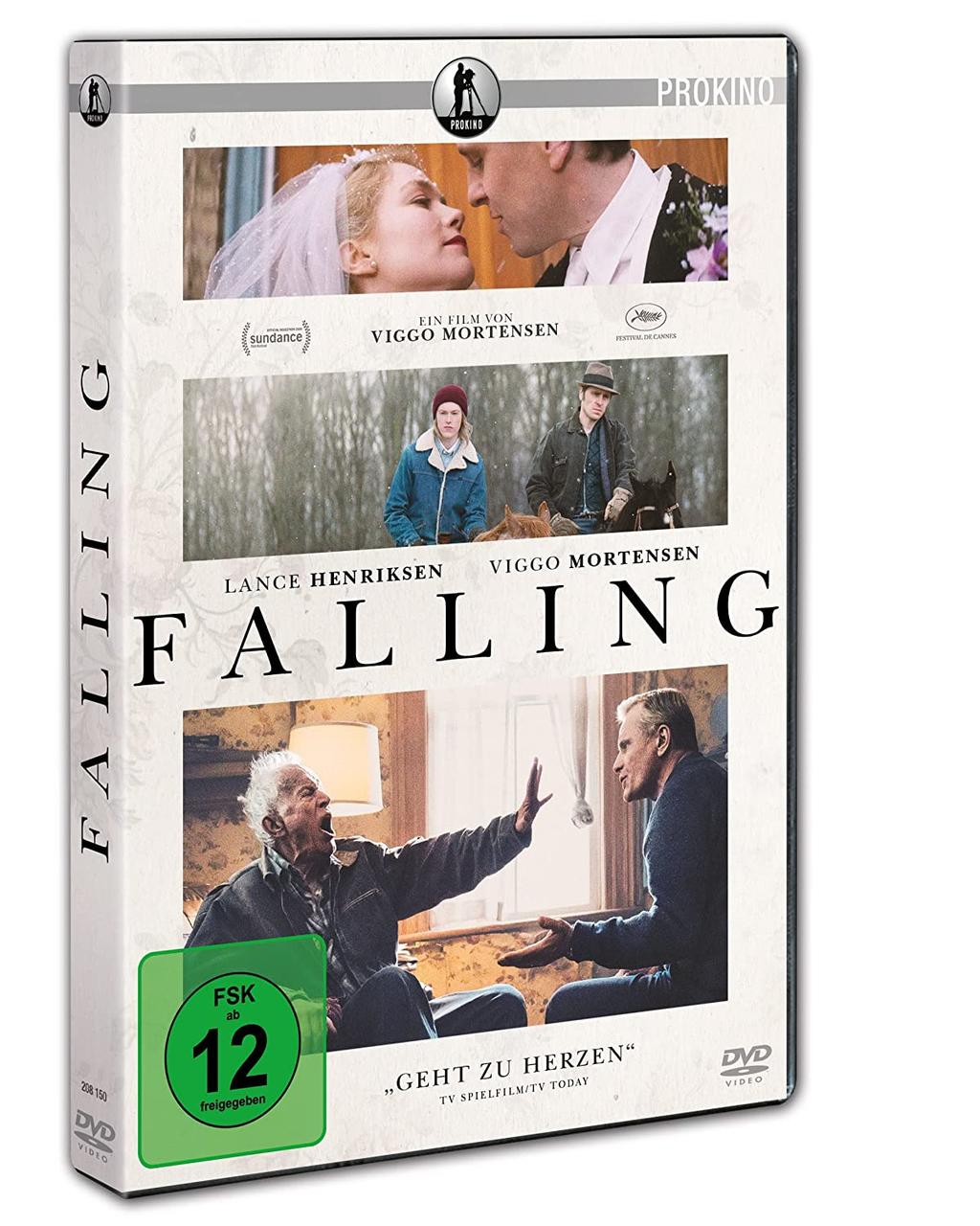 Eine DVD-Hülle mit dem Film 'Falling'. Das Cover zeigt Bilder von Schauspielern und den Titel.