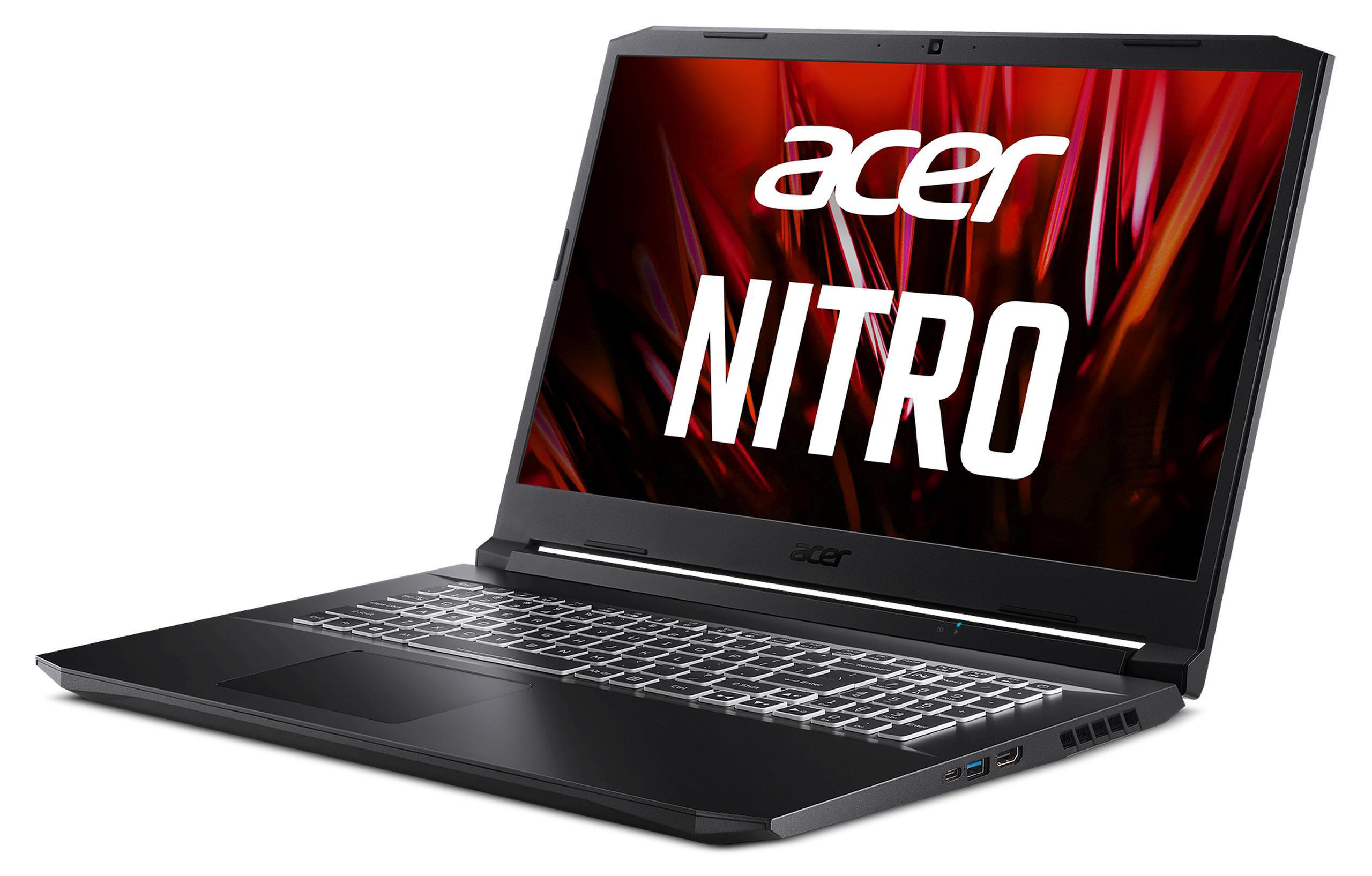 ACER Nitro SSD, Windows 5 GB RAM, RTX™ Tastaturbeleuchtung, 3080, Display, 1 NVIDIA, Schwarz/Rot Bit) GeForce 11 AMD TB Home (AN517-41-R7FS) Prozessor, 16 Notebook, mit RGB (64 17,3 mit Zoll 5800H