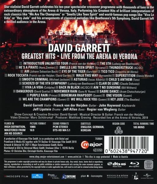 David Garrett - Unlimited (Live Di Arena Verona) The (Blu-ray) From 