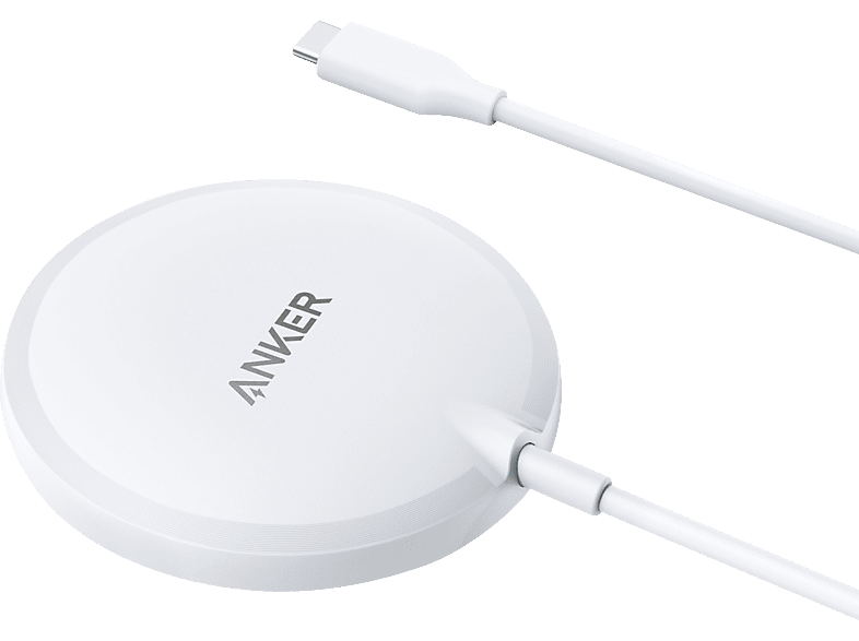 ANKER Magnetic Wireless Charging Pad Weiß (A2565G21) Induktive Ladestation Apple 7.5 Watt, Weiß