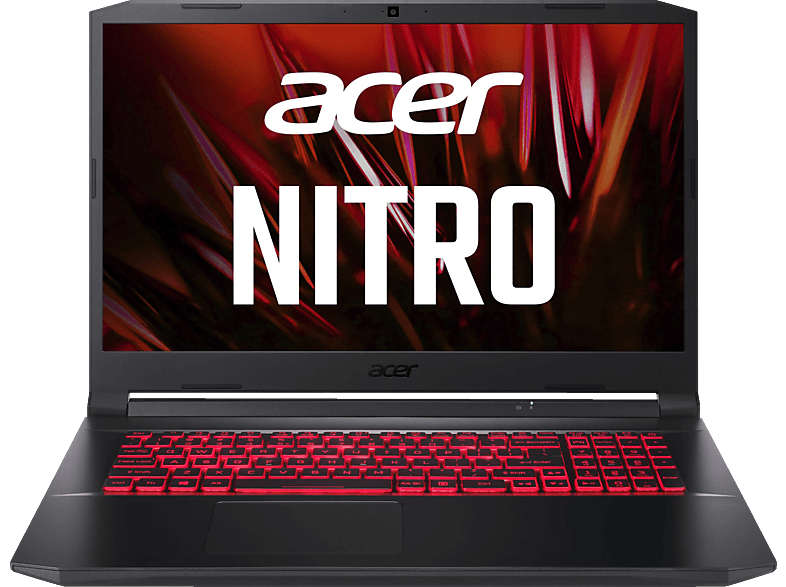ACER Nitro 5 (AN517-54-77E1) mit 144 Hz Display & Rote Tastaturbeleuchtung, Notebook, mit 17,3 Zoll Display, Intel® i7-11800H Prozessor, 16 GB RAM, 512 GB SSD, 1 TB HDD, NVIDIA, GeForce RTX™ 3050 Ti, Schwarz/Rot Windows 11 Home (64 Bit)