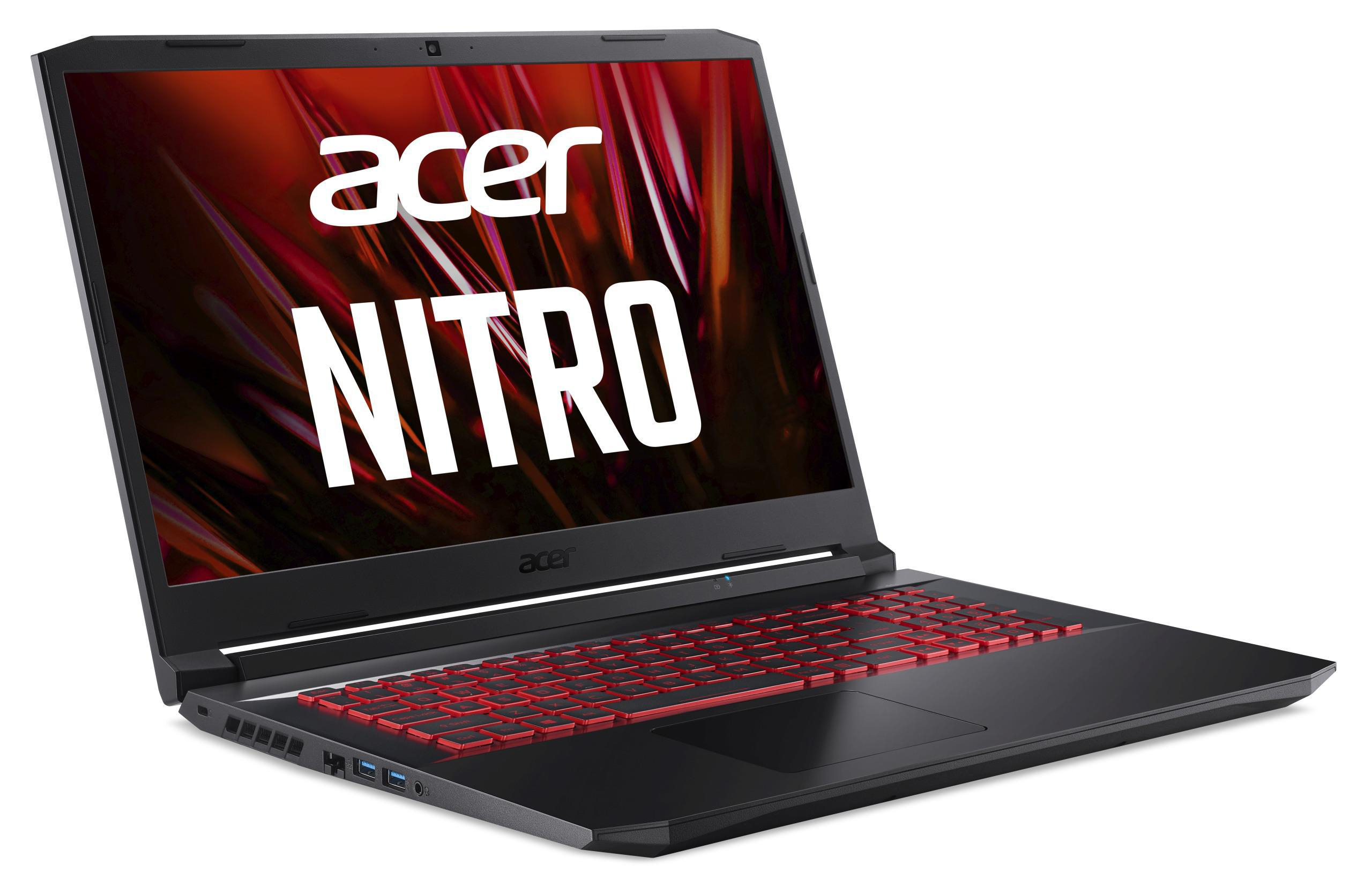 ACER Nitro 5 (AN517-54-77E1) mit Intel® 11 (64 Zoll RAM, Notebook, NVIDIA, TB 3050 Display, 512 mit & HDD, i7-11800H 1 Ti, GeForce Prozessor, Schwarz/Rot Bit) GB Rote Display SSD, 17,3 Windows Hz 144 Home 16 RTX™ Tastaturbeleuchtung, GB