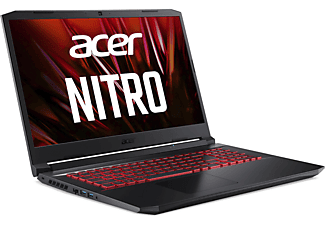 ACER Nitro 5 (AN517-54-77E1) mit 144 Hz Display & Rote Tastaturbeleuchtung, Notebook mit 17,3 Zoll Display, Intel® Core™ i7 Prozessor, 16 GB RAM, 512 GB SSD, 1 TB HDD, GeForce RTX 3050Ti, Schwarz/Rot