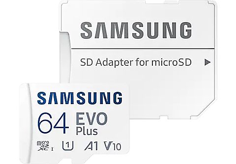 SAMSUNG Carte mémoire microSD Evo Plus (2021) 64 GB Class 10 (MB-MC64KA/EU)