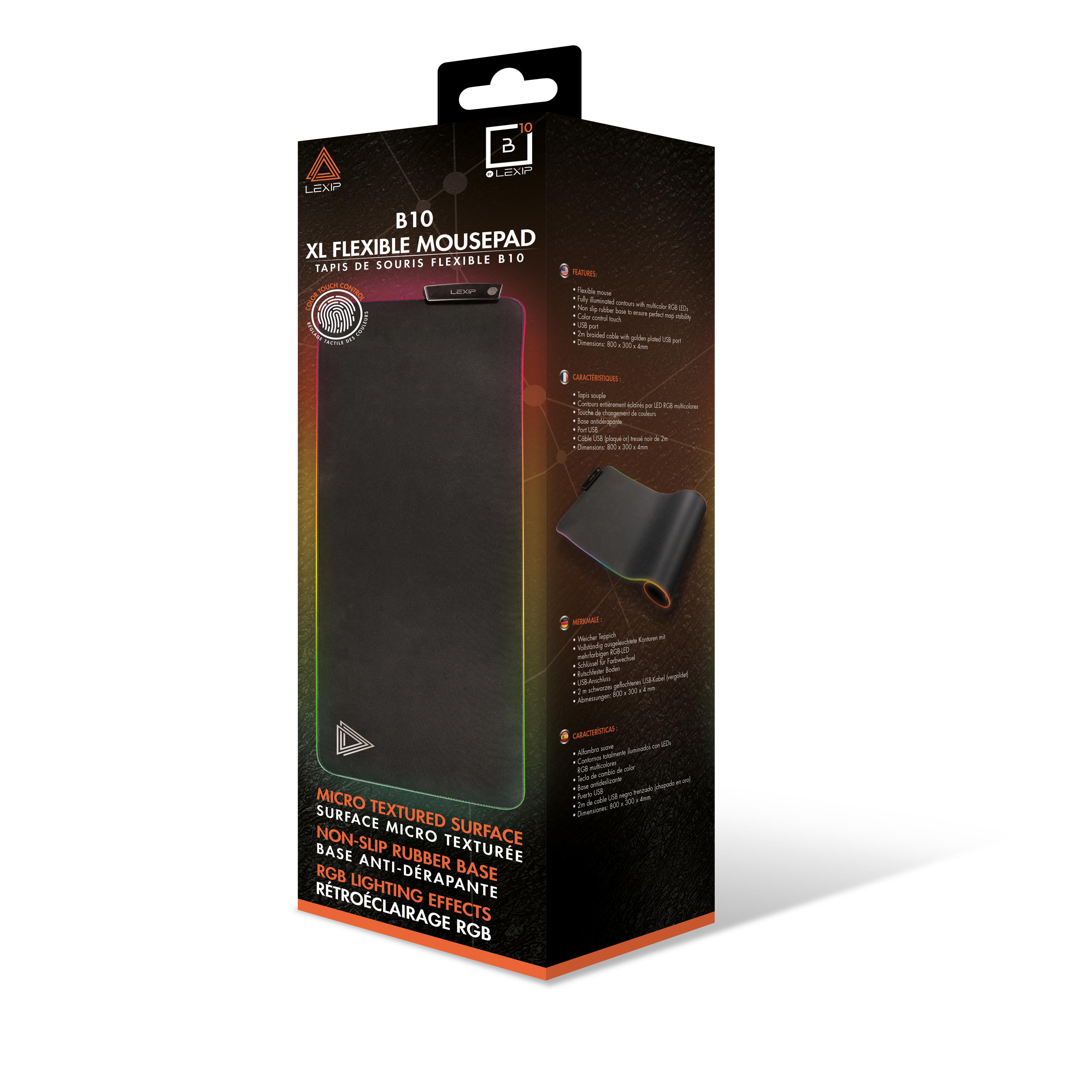PIXMINDS LEXIP B10 XL FLEXIBLE RGB Mauspad (4 mm x 800 mm)