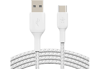 BELKIN BOOST↑CHARGE™ Nylonflätad Kabel USB-A till USB-C 3 m - Vit