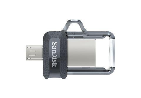 Pendrive para móvil 128 GB  SanDisk Ultra Dual Drive m3.0, Micro USB y USB  3.0, 130 MB/s, Con Memory Zone, OTG, Gris