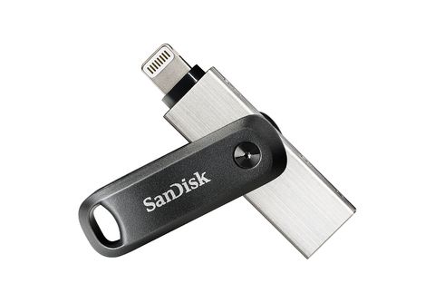 Pendrive para móvil 128 GB  SanDisk iXpand Flash Drive Go, Para iPhone y  iPad, USB 3.0, OTG, Windows y Mac, Negro