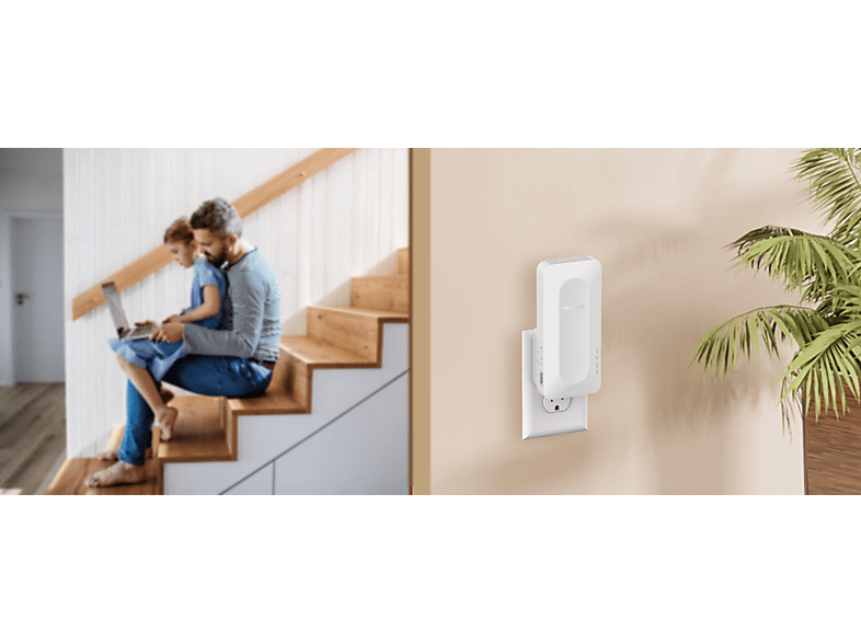 NETGEAR Mesh-Repeater EAX12 AX1600, WiFi 6, Dual-Band, 1.6 Gbit/s, Wandstecker, 4-Stream, Weiß — Foto 4 von 5