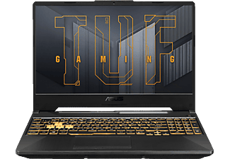 ASUS TUF Gaming (FX506HCB-HN1138W), Notebook mit 15,6 Zoll Display, Intel® Core™ i5 Prozessor, 8 GB RAM, 512 GB SSD, GeForce RTX 3050, Schwarz, Grau